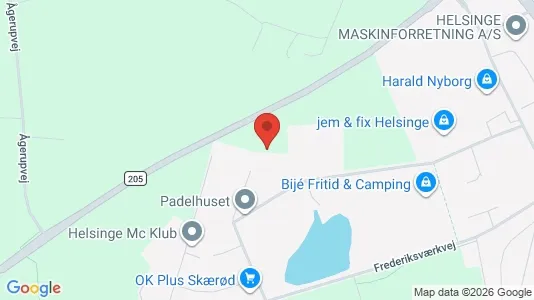 Erhvervsgrunde til salg i Helsinge - kort over placeringen