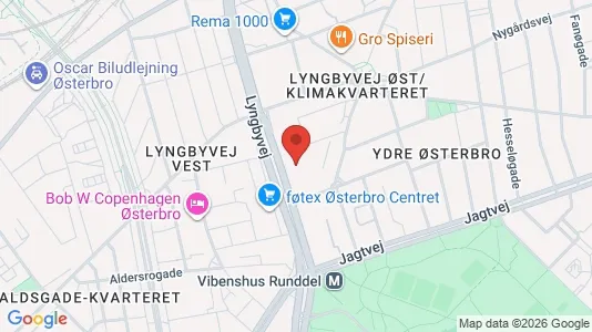Kontorlokaler til leje i Østerbro - kort over placeringen
