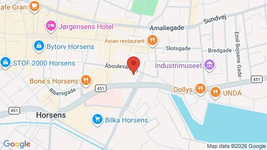 Boligudlejningsejendomme til salg i Horsens - kort over placeringen