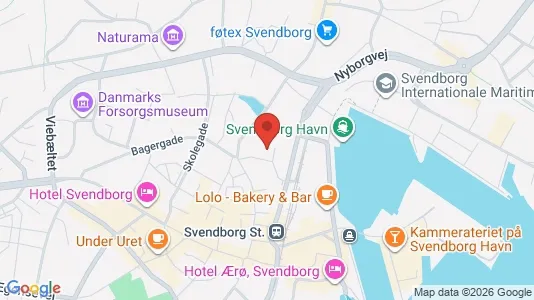 Kliniklokaler til leje i Svendborg - kort over placeringen