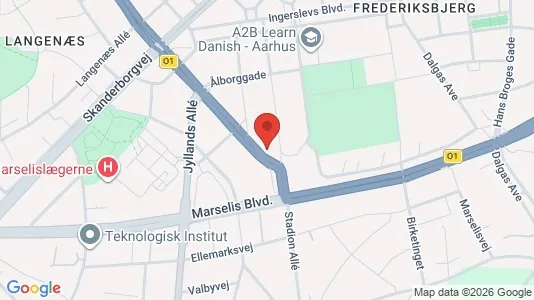 Boligudlejningsejendomme til salg i Århus C - kort over placeringen