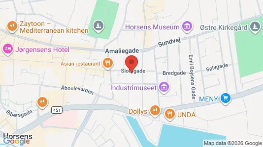 Boligudlejningsejendomme til salg i Horsens - kort over placeringen