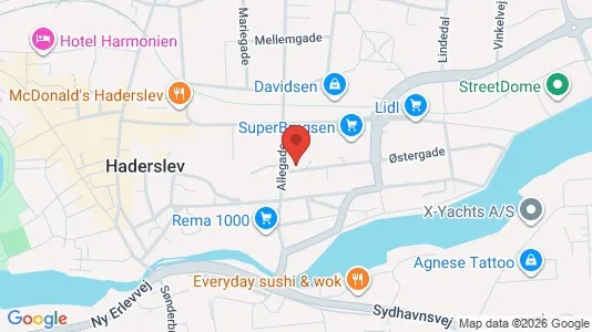 Boligudlejningsejendomme til salg i Haderslev - kort over placeringen
