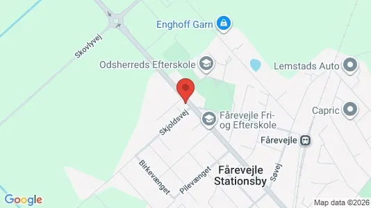 Erhvervslejemål til salg i Fårevejle - kort over placeringen