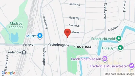 Boligudlejningsejendomme til salg i Fredericia - kort over placeringen