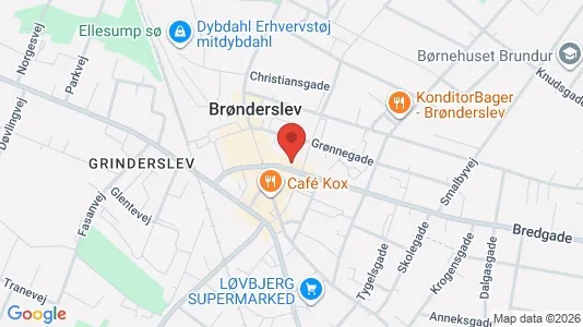 Kontorlokaler til salg i Brønderslev - kort over placeringen