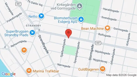 Erhvervslejemål til leje i Esbjerg Centrum - kort over placeringen