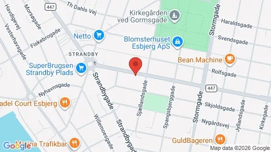 Erhvervslejemål til leje i Esbjerg Centrum - kort over placeringen