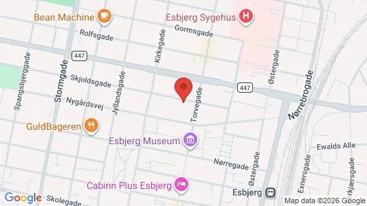Erhvervslejemål til leje i Esbjerg Centrum - kort over placeringen