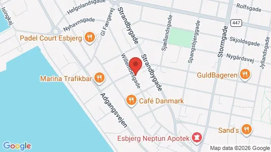 Erhvervslejemål til leje i Esbjerg Centrum - kort over placeringen