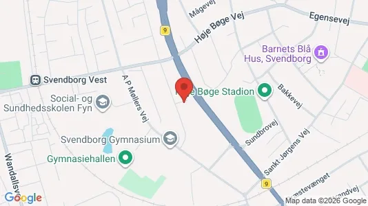 Boligudlejningsejendomme til salg i Svendborg - kort over placeringen