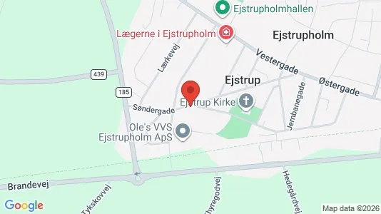 Boligudlejningsejendomme til salg i Ejstrupholm - kort over placeringen