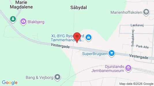 Lagerlokaler til leje i Ryomgård - kort over placeringen
