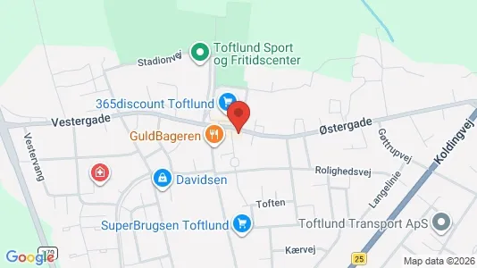 Boligudlejningsejendomme til salg i Toftlund - kort over placeringen