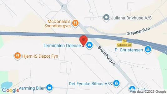 Kontorlokaler til leje i Odense S - kort over placeringen