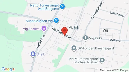 Erhvervslejemål til salg i Vig - kort over placeringen