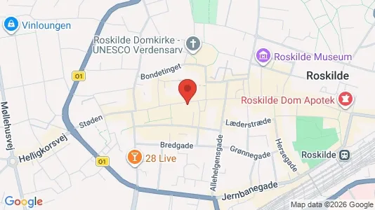 Erhvervslejemål til leje i Roskilde - kort over placeringen