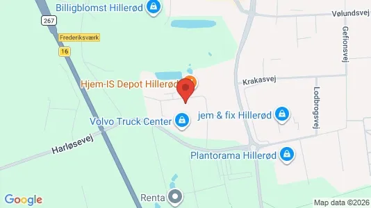 Kontorlokaler til leje i Hillerød - kort over placeringen
