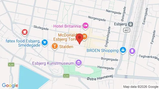 Erhvervslejemål til salg i Esbjerg Centrum - kort over placeringen