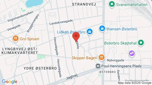 Kontorlokaler til leje i Østerbro - kort over placeringen