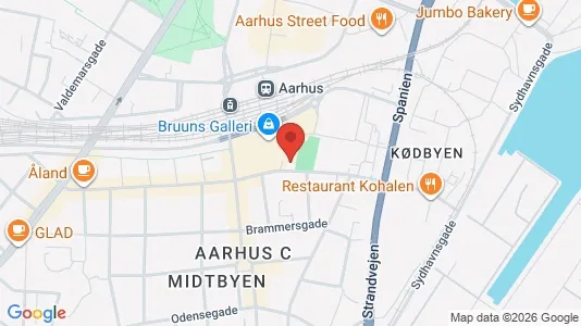 Kontorlokaler til leje i Århus C - kort over placeringen