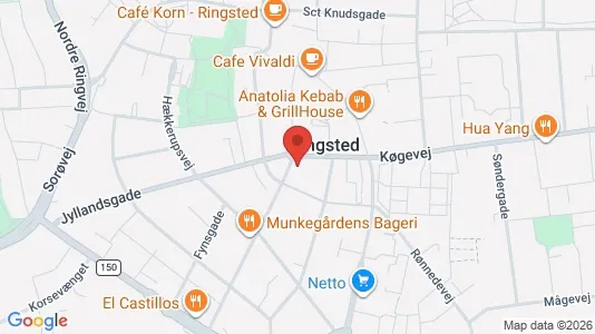 Kliniklokaler til leje i Ringsted - kort over placeringen