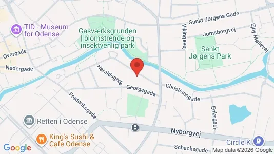 Boligudlejningsejendomme til salg i Odense C - kort over placeringen