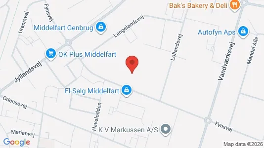 Lagerlokaler til leje i Middelfart - kort over placeringen
