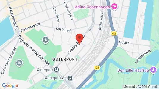Kontorlokaler til leje i Østerbro - kort over placeringen