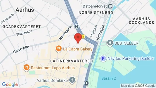 Kontorlokaler til leje i Århus C - kort over placeringen