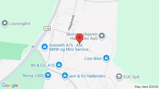 Lagerlokaler til leje i Haderslev - kort over placeringen