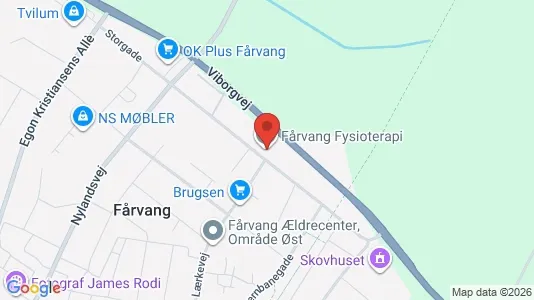 Kliniklokaler til salg i Fårvang - kort over placeringen