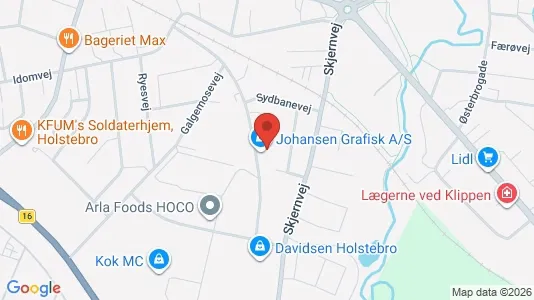 Lagerlokaler til salg i Holstebro - kort over placeringen