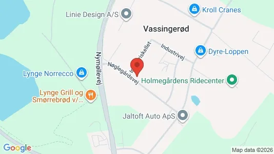 Lagerlokaler til salg i Lynge - kort over placeringen