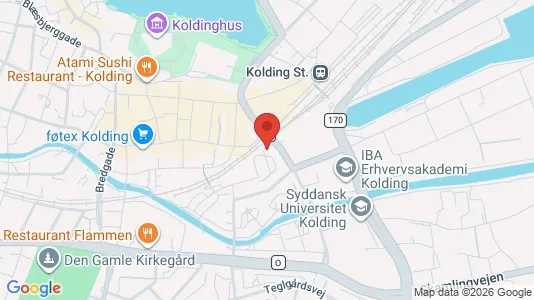 Erhvervsgrunde til salg i Kolding - kort over placeringen