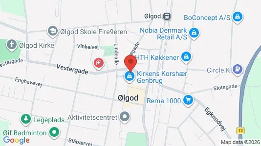 Boligudlejningsejendomme til salg i Ølgod - kort over placeringen