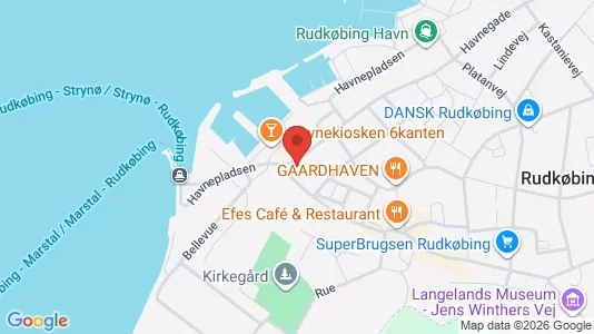 Boligudlejningsejendomme til salg i Rudkøbing - kort over placeringen