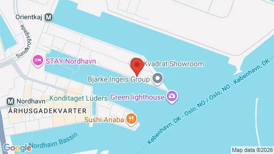 Showrooms til leje i Nordhavn - kort over placeringen