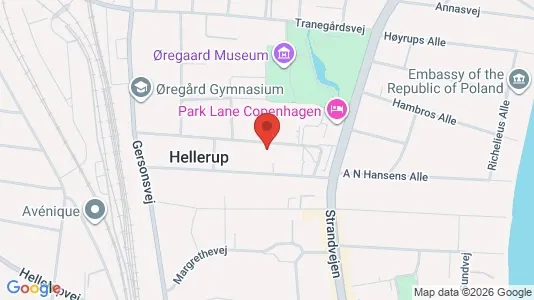 Kontorlokaler til leje i Hellerup - kort over placeringen