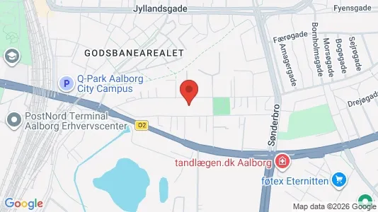 Lagerlokaler til leje i Aalborg Centrum - kort over placeringen