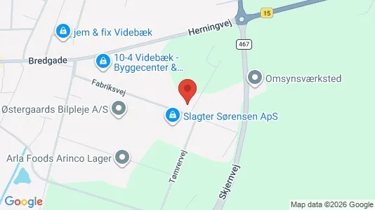 Lagerlokaler til leje i Videbæk - kort over placeringen