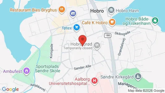 Erhvervslejemål til salg i Hobro - kort over placeringen