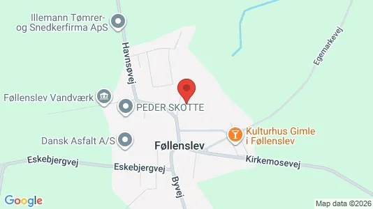 Erhvervsgrunde til salg i Føllenslev - kort over placeringen
