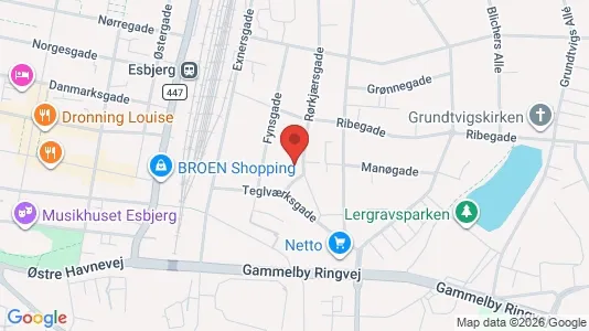 Erhvervslejemål til salg i Esbjerg Centrum - kort over placeringen