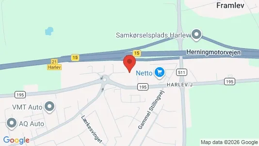 Lagerlokaler til salg i Harlev J - kort over placeringen