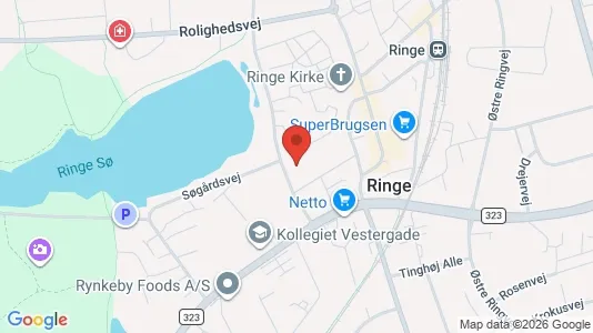 Erhvervslejemål til leje i Ringe - kort over placeringen