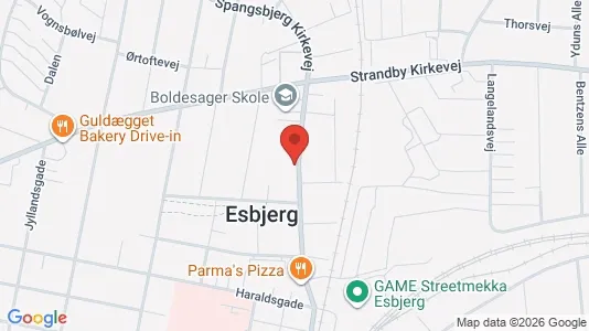 Erhvervslejemål til leje i Esbjerg Centrum - kort over placeringen