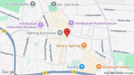 Erhvervslejemål til leje i Hjørring - kort over placeringen