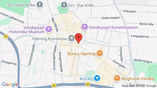 Erhvervslejemål til leje i Hjørring - kort over placeringen
