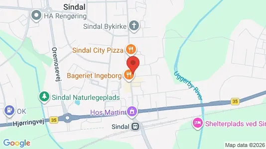 Erhvervslejemål til leje i Sindal - kort over placeringen